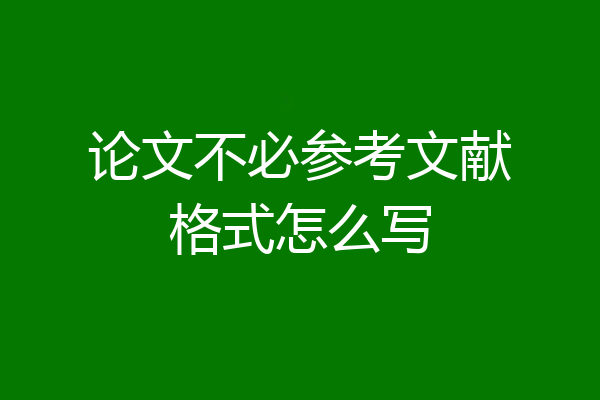 论文不必参考文献格式怎么写