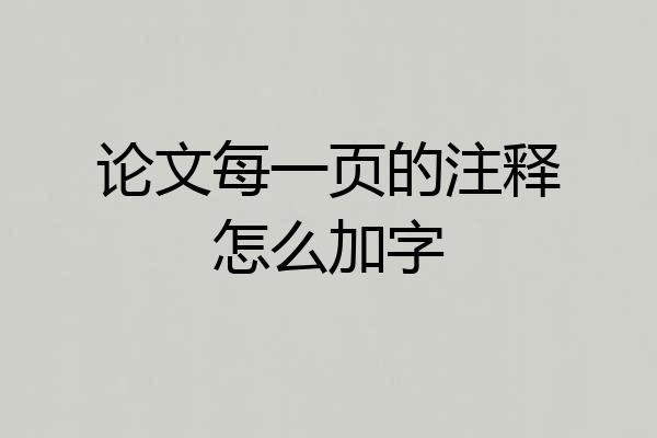 论文每一页的注释怎么加字