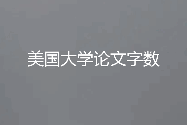 美国大学论文字数
