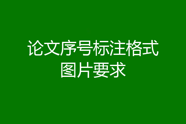 论文序号标注格式图片要求