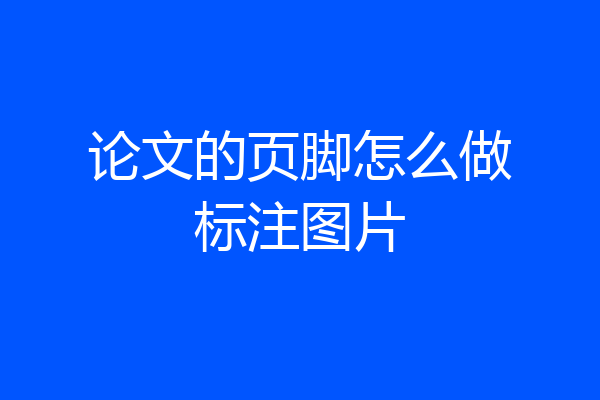 论文的页脚怎么做标注图片