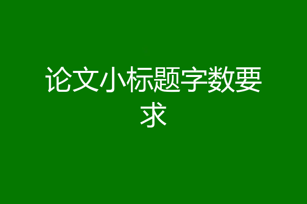 论文小标题字数要求