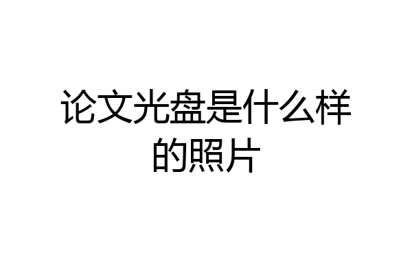 论文光盘是什么样的照片