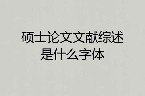 硕士论文文献综述是什么字体