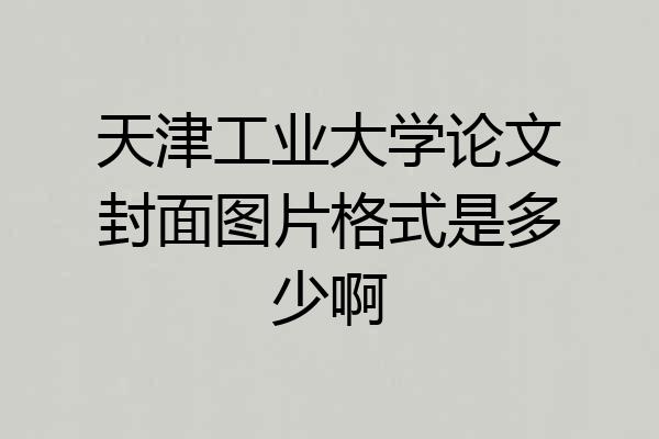天津工业大学论文封面图片格式是多少啊