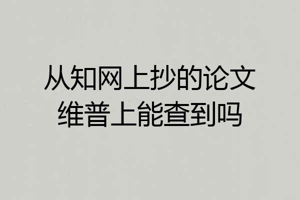 从知网上抄的论文维普上能查到吗