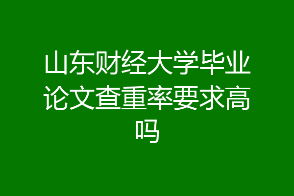 山东财经大学毕业论文查重率要求高吗