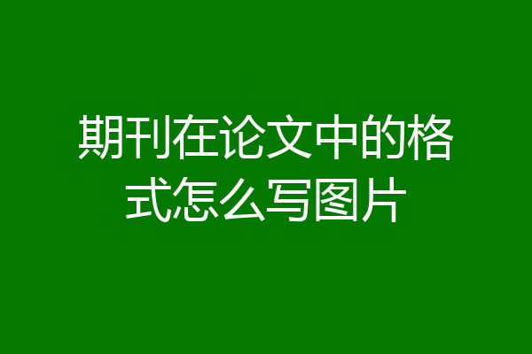 期刊在论文中的格式怎么写图片