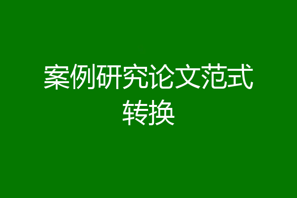 案例研究论文范式转换