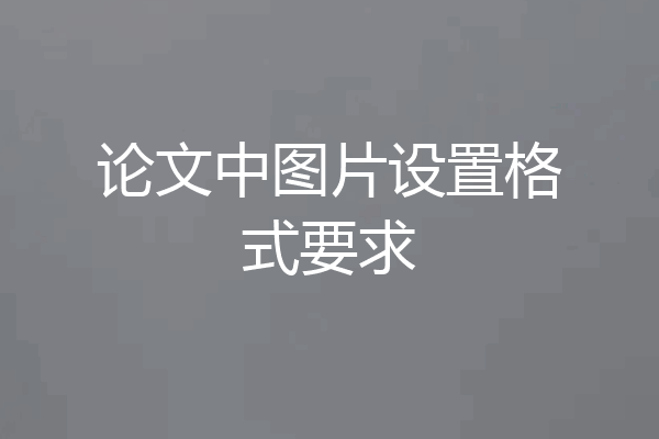 论文中图片设置格式要求