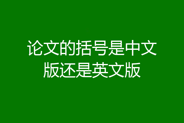 论文的括号是中文版还是英文版