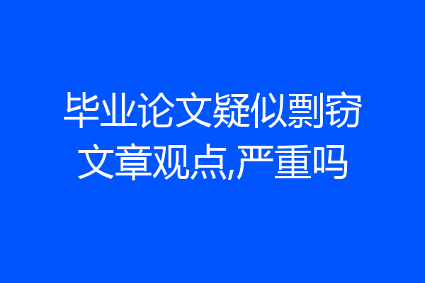 毕业论文疑似剽窃文章观点,严重吗
