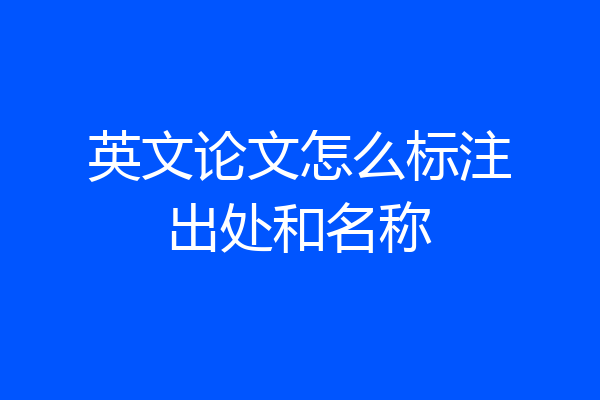 英文论文怎么标注出处和名称