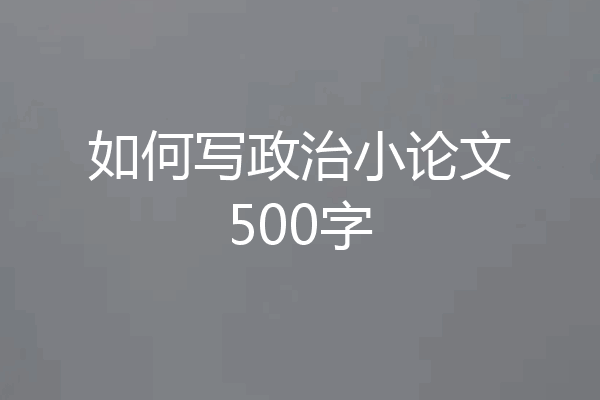 如何写政治小论文500字