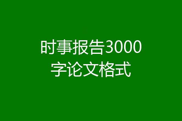 时事报告3000字论文格式