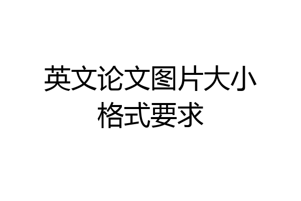 英文论文图片大小格式要求