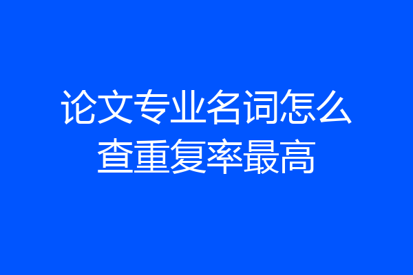 论文专业名词怎么查重复率最高