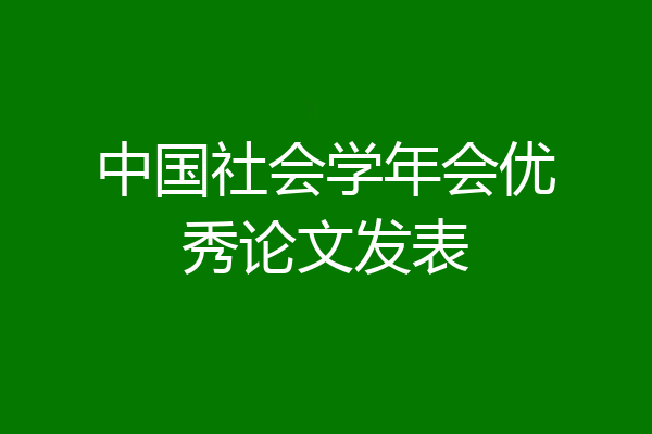 中国社会学年会优秀论文发表