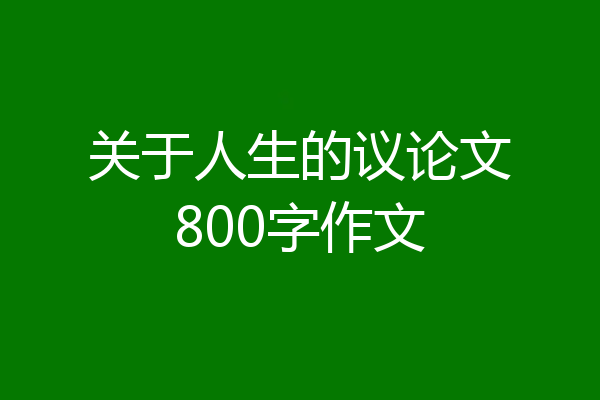 关于人生的议论文800字作文