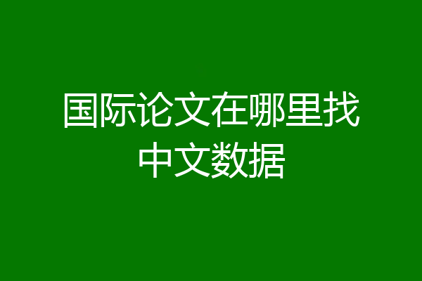 国际论文在哪里找中文数据