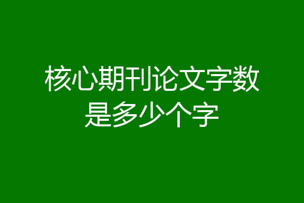 核心期刊论文字数是多少个字