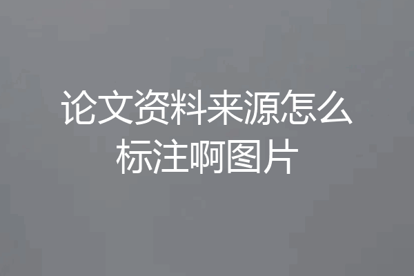 论文资料来源怎么标注啊图片
