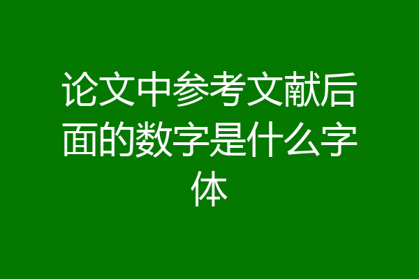 论文中参考文献后面的数字是什么字体