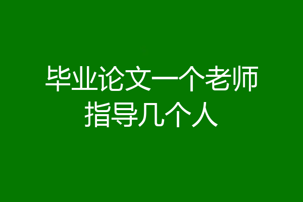 毕业论文一个老师指导几个人