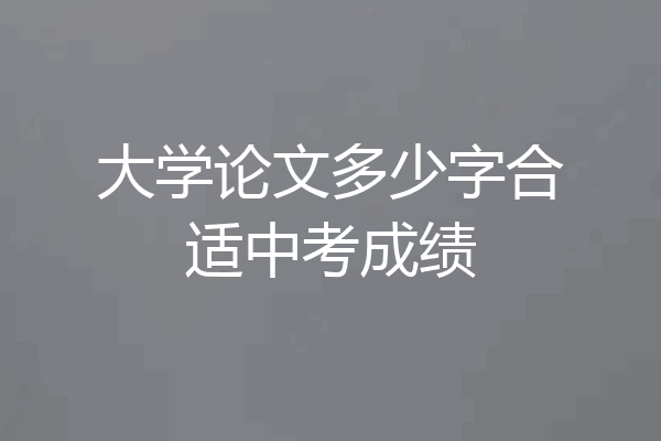 大学论文多少字合适中考成绩