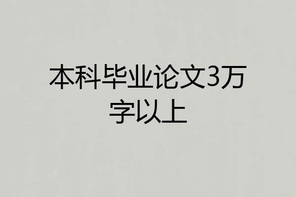本科毕业论文3万字以上