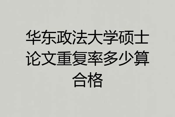 华东政法大学硕士论文重复率多少算合格