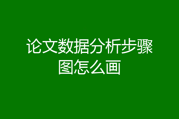论文数据分析步骤图怎么画