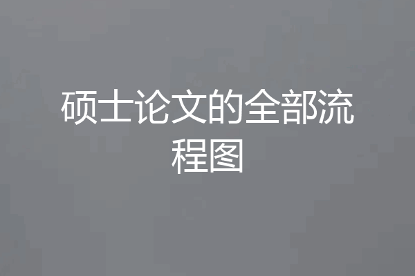 硕士论文的全部流程图