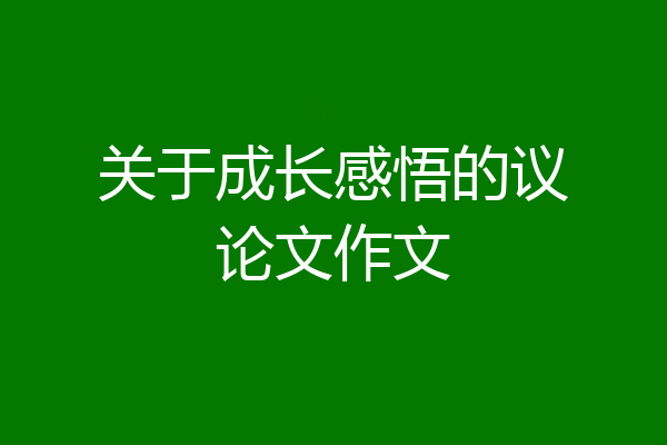 关于成长感悟的议论文作文