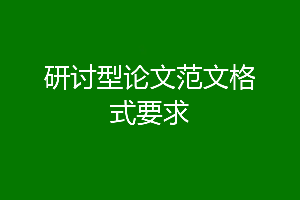 研讨型论文范文格式要求