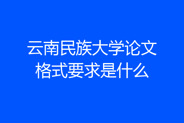 云南民族大学论文格式要求是什么