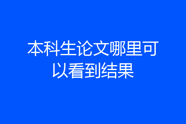 本科生论文哪里可以看到结果