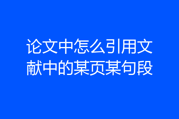 论文中怎么引用文献中的某页某句段