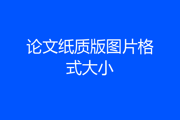 论文纸质版图片格式大小