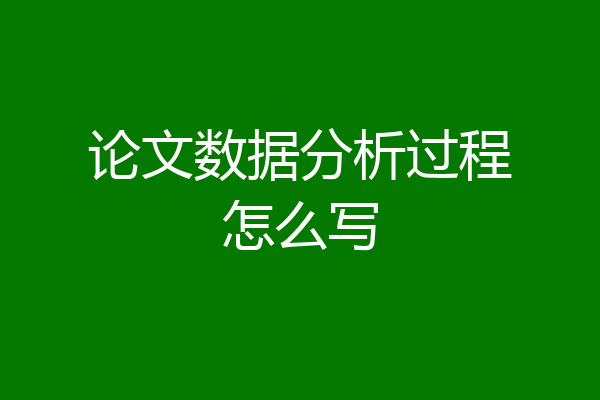 论文数据分析过程怎么写