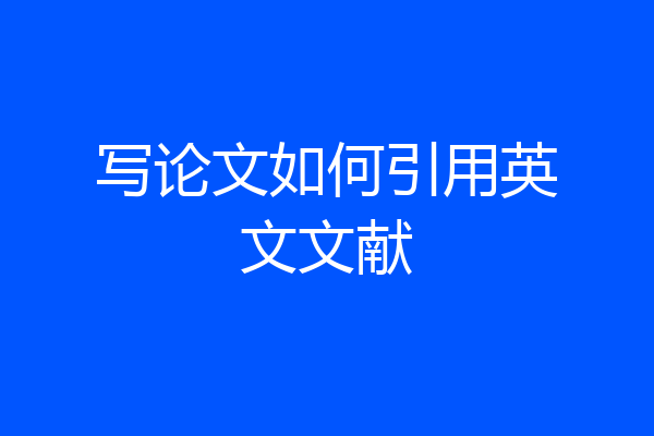 写论文如何引用英文文献