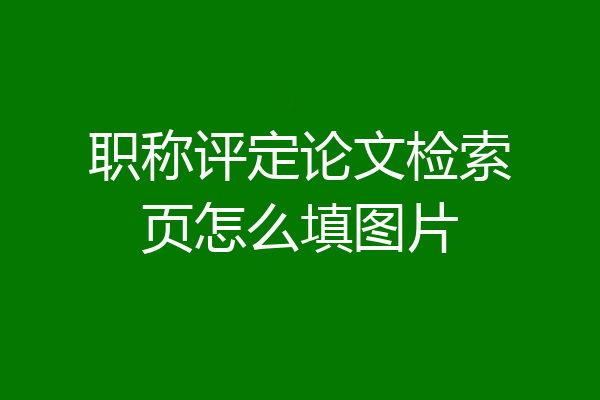 职称评定论文检索页怎么填图片