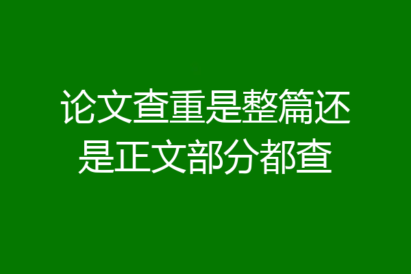 论文查重是整篇还是正文部分都查