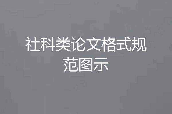 社科类论文格式规范图示