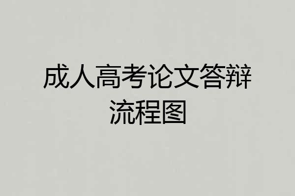 成人高考论文答辩流程图