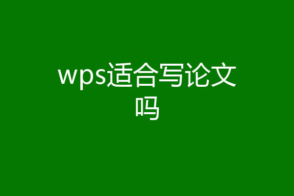 wps适合写论文吗