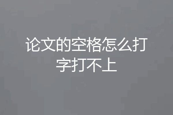 论文的空格怎么打字打不上
