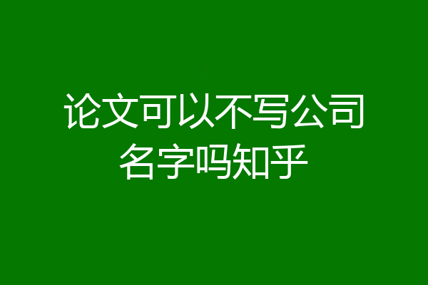 论文可以不写公司名字吗知乎