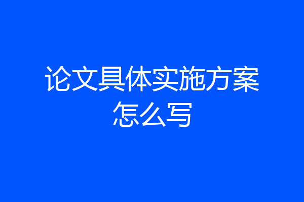 论文具体实施方案怎么写