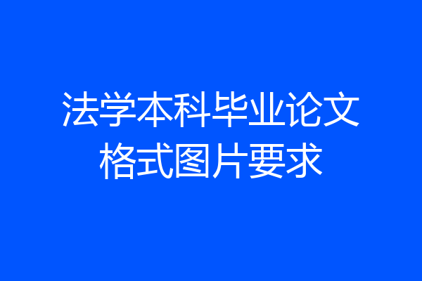 法学本科毕业论文格式图片要求
